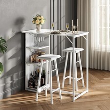 Bar Table Set with 2 PU Bar