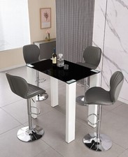 Bar Table Set Black Glitter